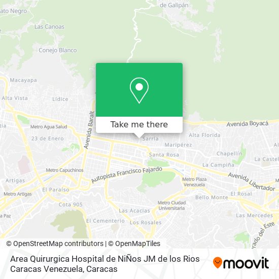 Area Quirurgica Hospital de NiÑos JM de los Rios Caracas Venezuela map
