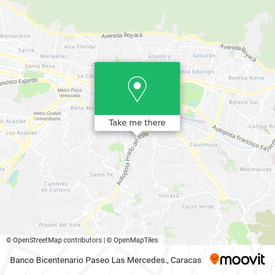 Banco Bicentenario Paseo Las Mercedes. map