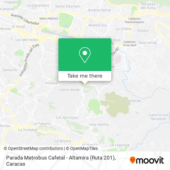 Parada Metrobus Cafetal - Altamira (Ruta 201) map