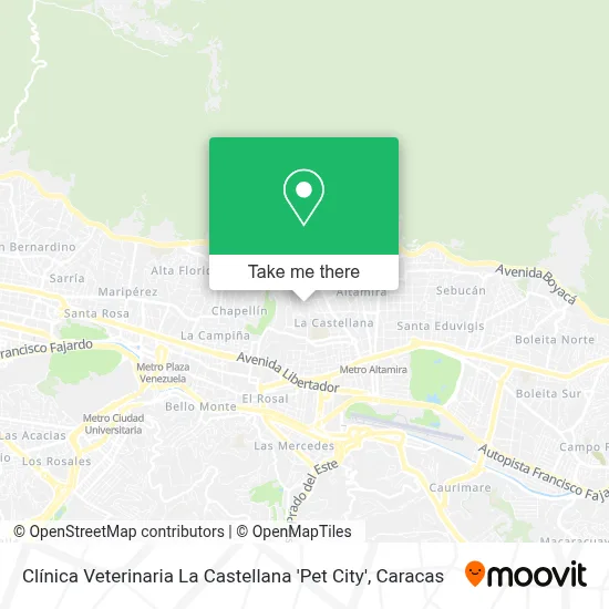 Mapa de Clínica Veterinaria La Castellana 'Pet City'