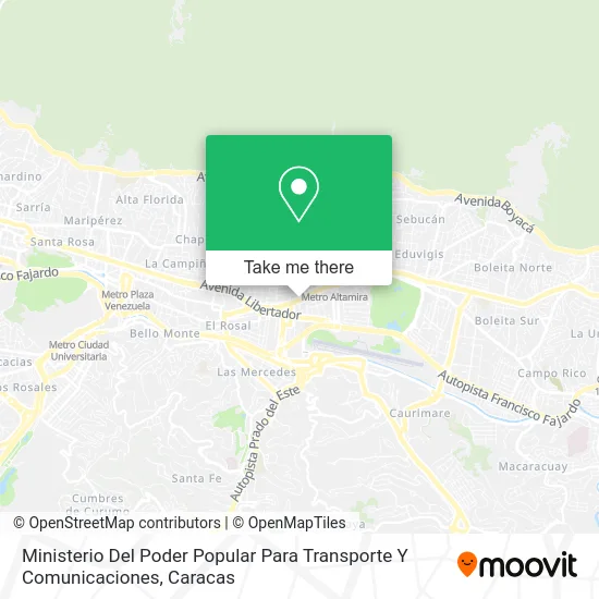 Ministerio Del Poder Popular Para Transporte Y Comunicaciones map