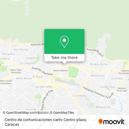 Centro de comunicaciones cantv Centro plaza map