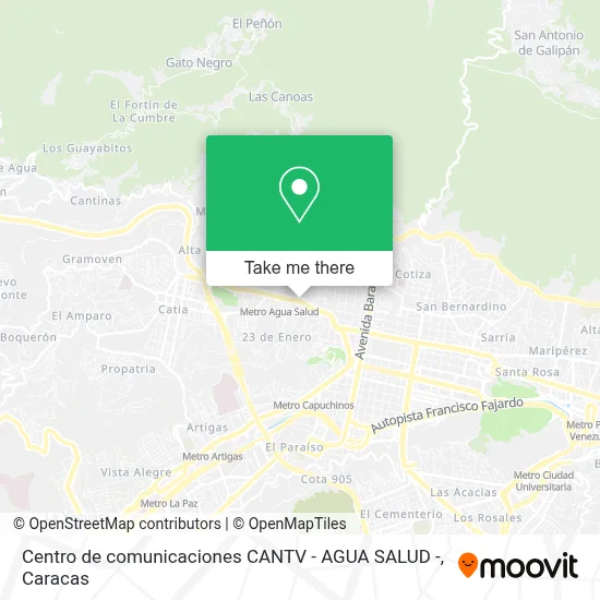 Centro de comunicaciones CANTV - AGUA SALUD - map