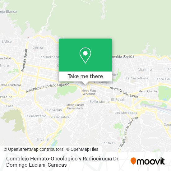 Mapa de Complejo Hemato-Oncológico y Radiocirugía Dr. Domingo Luciani