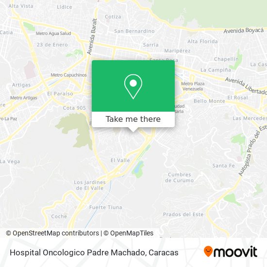 Hospital Oncologico Padre Machado map