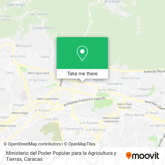 Mapa de Ministerio del Poder Popular para la Agricultura y Tierras