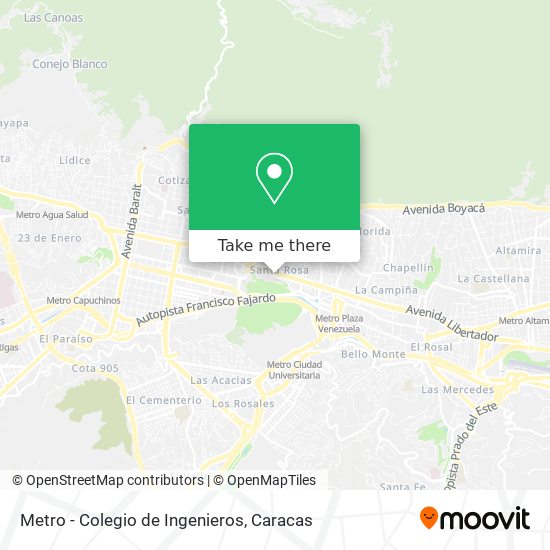 Metro - Colegio de Ingenieros map