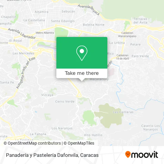 Mapa de Panadería y Pastelería Dafonvila