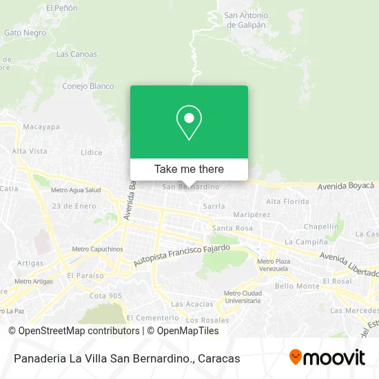 Mapa de Panaderia La Villa San Bernardino.