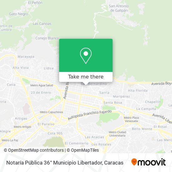 Notaría Pública 36° Municipio Libertador map