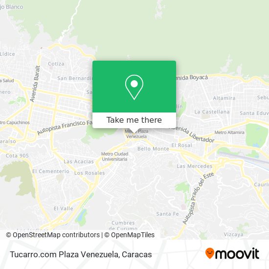 Tucarro.com Plaza Venezuela map