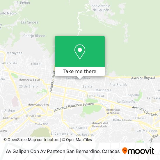 Mapa de Av Galipan Con Av Panteon San Bernardino