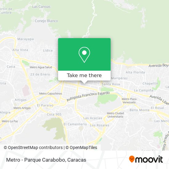Metro - Parque Carabobo map