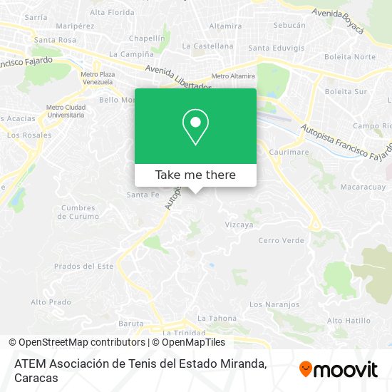 Mapa de ATEM Asociación de Tenis del Estado Miranda