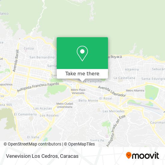 Mapa de Venevision Los Cedros