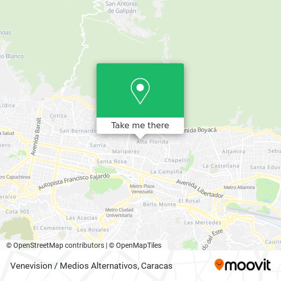Venevision / Medios Alternativos map