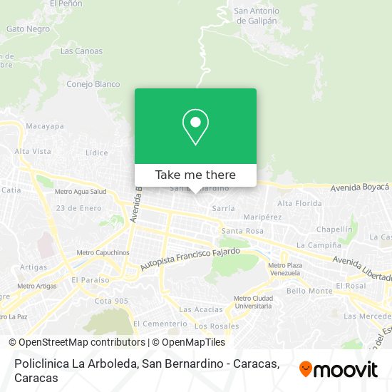 Policlinica La Arboleda, San Bernardino - Caracas map