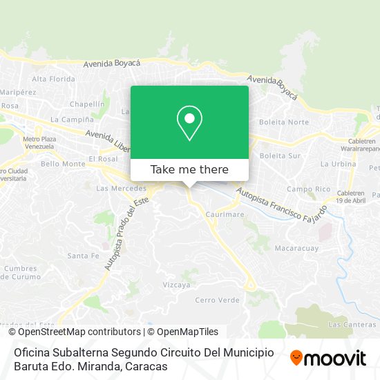 Oficina Subalterna Segundo Circuito Del Municipio Baruta Edo. Miranda map
