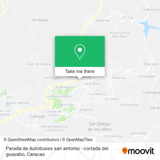 Mapa de Parada de Autobuses san antonio - cortada del guayabo