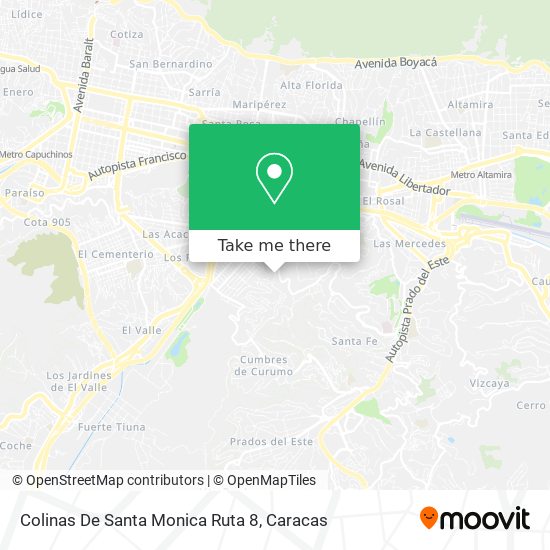 Colinas De Santa Monica Ruta 8 map