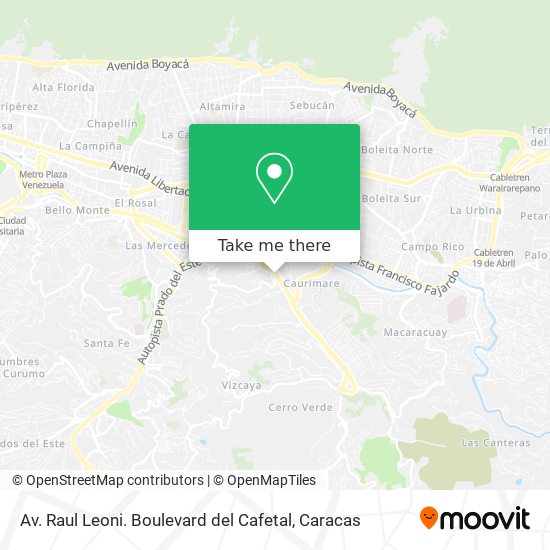 Av. Raul Leoni. Boulevard del Cafetal map