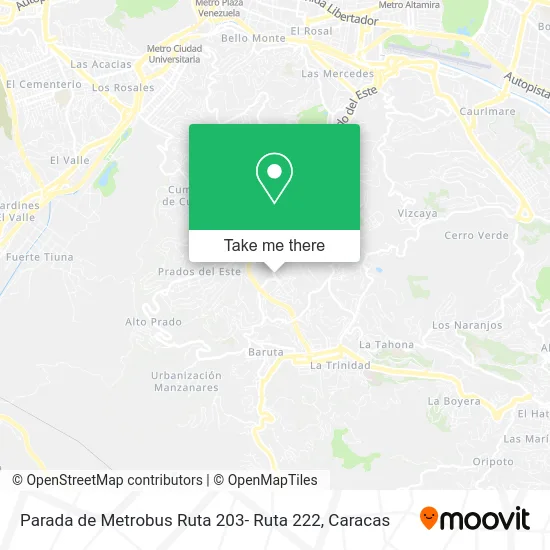 Parada de Metrobus Ruta 203- Ruta 222 map