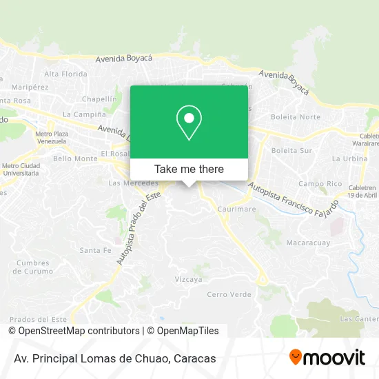 Av. Principal Lomas de Chuao map