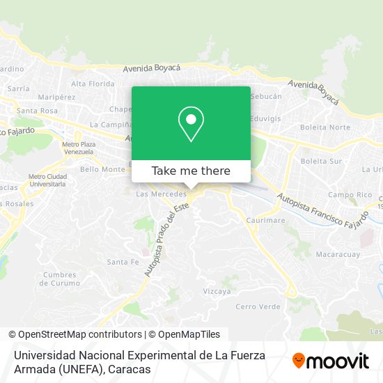 Universidad Nacional Experimental de La Fuerza Armada (UNEFA) map