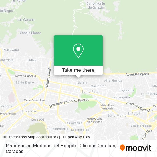 Residencias Medicas del Hospital Clinicas Caracas map