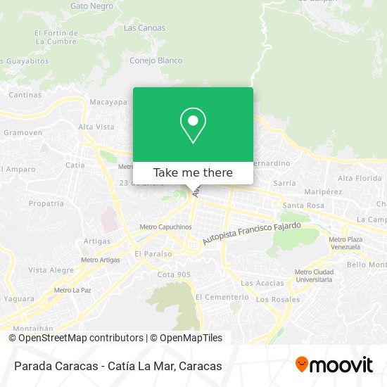 Mapa de Parada Caracas - Catía La Mar