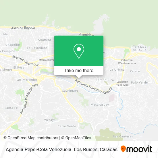 Agencia Pepsi-Cola Venezuela. Los Ruices map