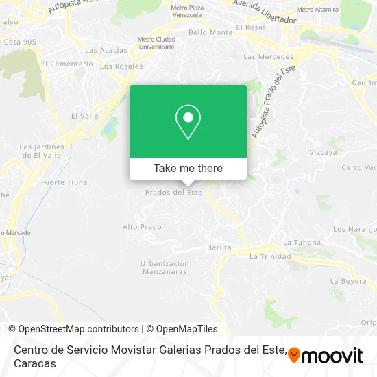 Centro de Servicio Movistar Galerias Prados del Este map