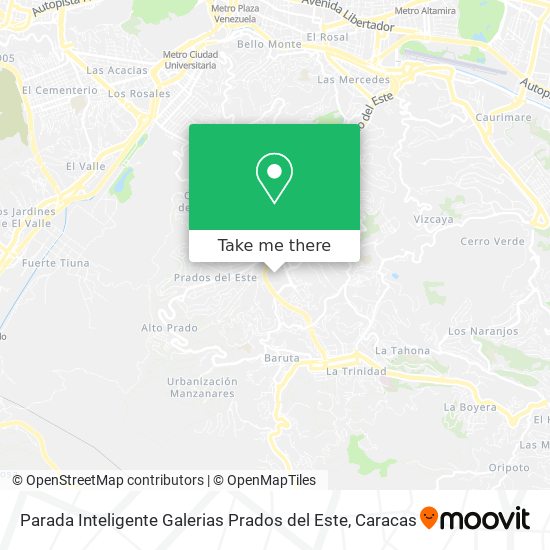 Parada Inteligente Galerias Prados del Este map