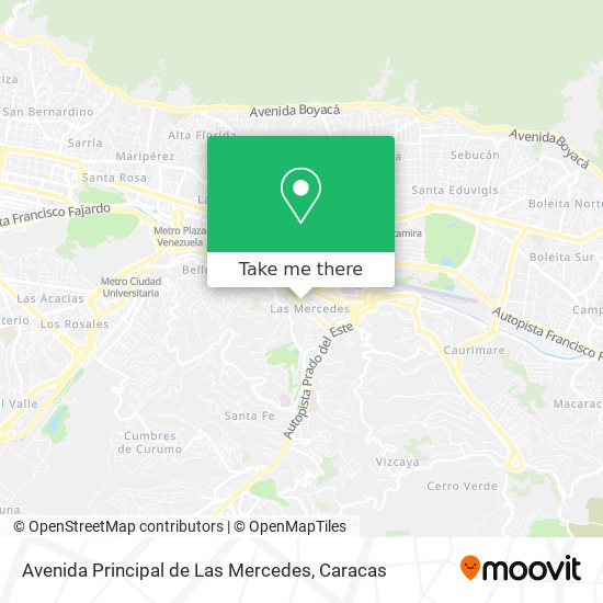Avenida Principal de Las Mercedes map