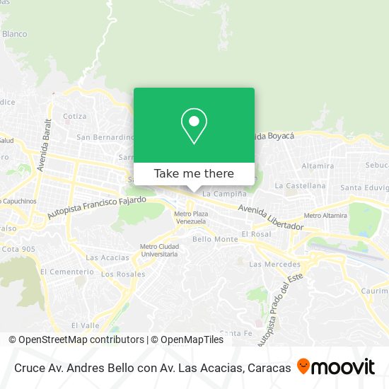 Cruce Av. Andres Bello con Av. Las Acacias map