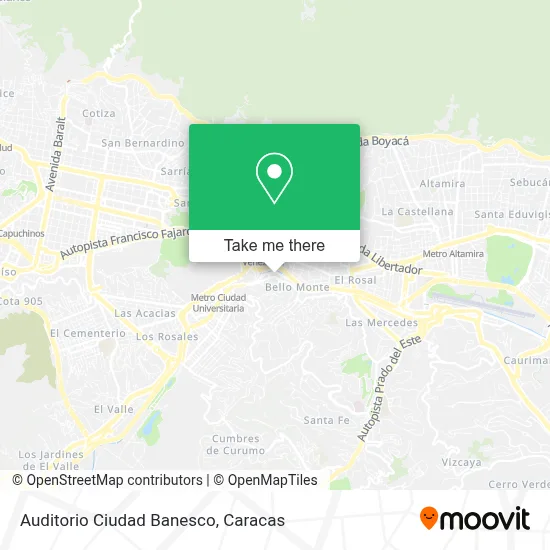 Mapa de Auditorio Ciudad Banesco