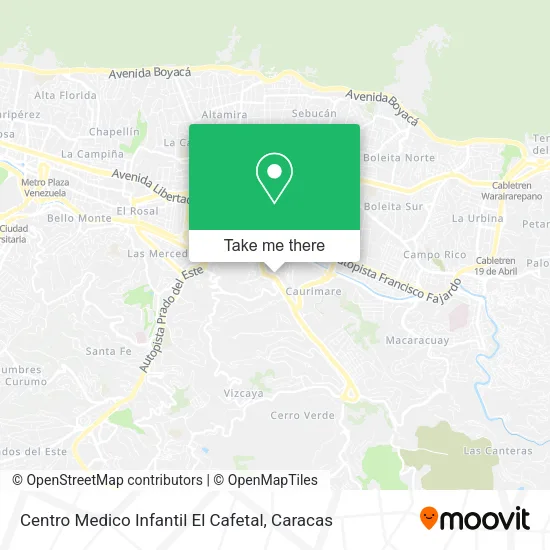 Centro Medico Infantil El Cafetal map