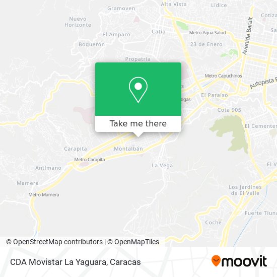 CDA Movistar La Yaguara map