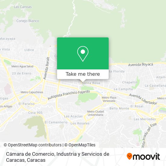 Cámara de Comercio, Industria y Servicios de Caracas map