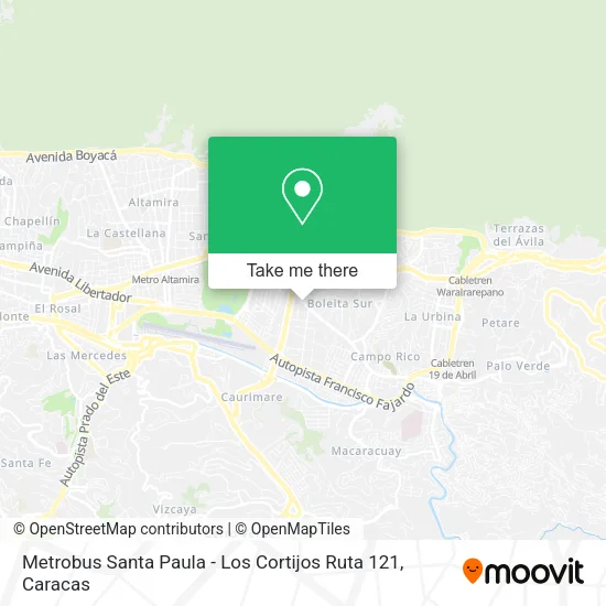 Metrobus Santa Paula - Los Cortijos Ruta 121 map