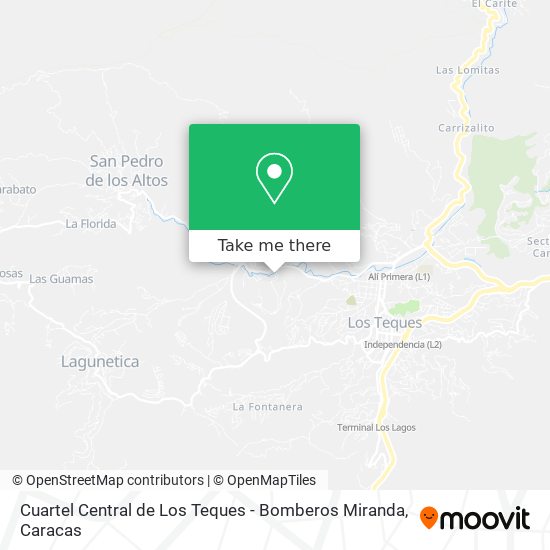 Cuartel Central de Los Teques - Bomberos Miranda map