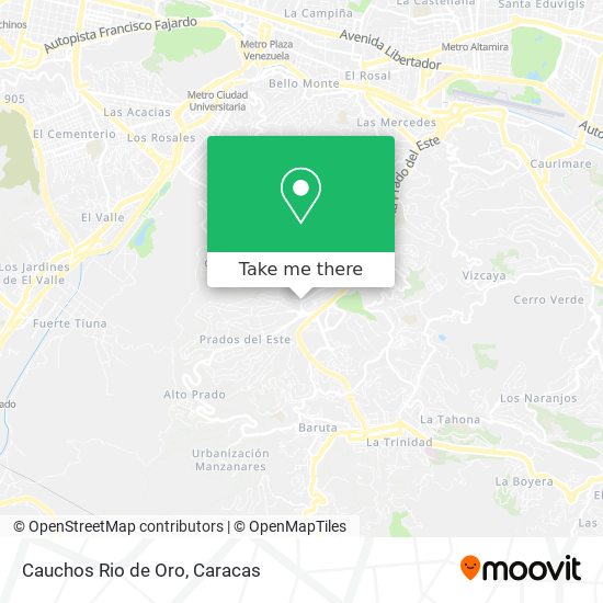 Cauchos Rio de Oro map