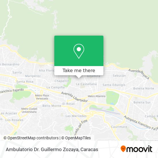 Mapa de Ambulatorio Dr. Guillermo Zozaya