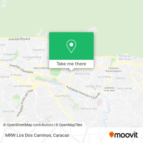 MRW Los Dos Caminos map