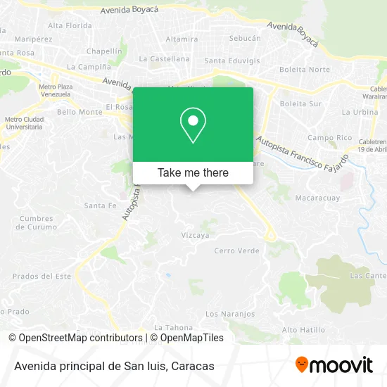 Avenida principal de San luis map