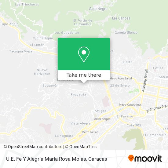 Mapa de U.E. Fe Y Alegría María Rosa Molas
