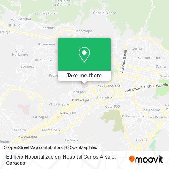 Mapa de Edificio Hospitalización, Hospital Carlos Arvelo