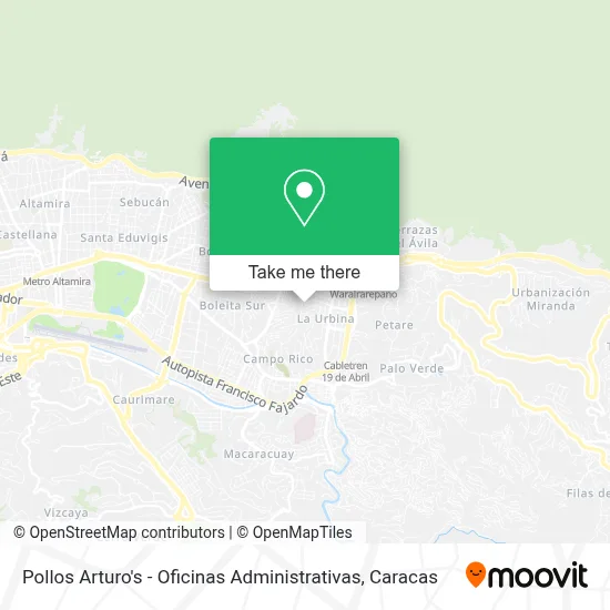 Pollos Arturo's - Oficinas Administrativas map