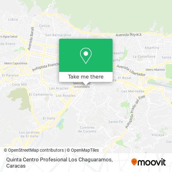 Quinta Centro Profesional Los Chaguaramos map