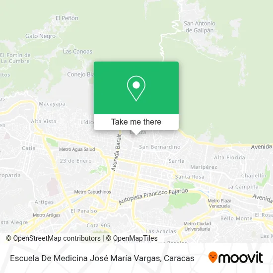 Mapa de Escuela De Medicina José María Vargas